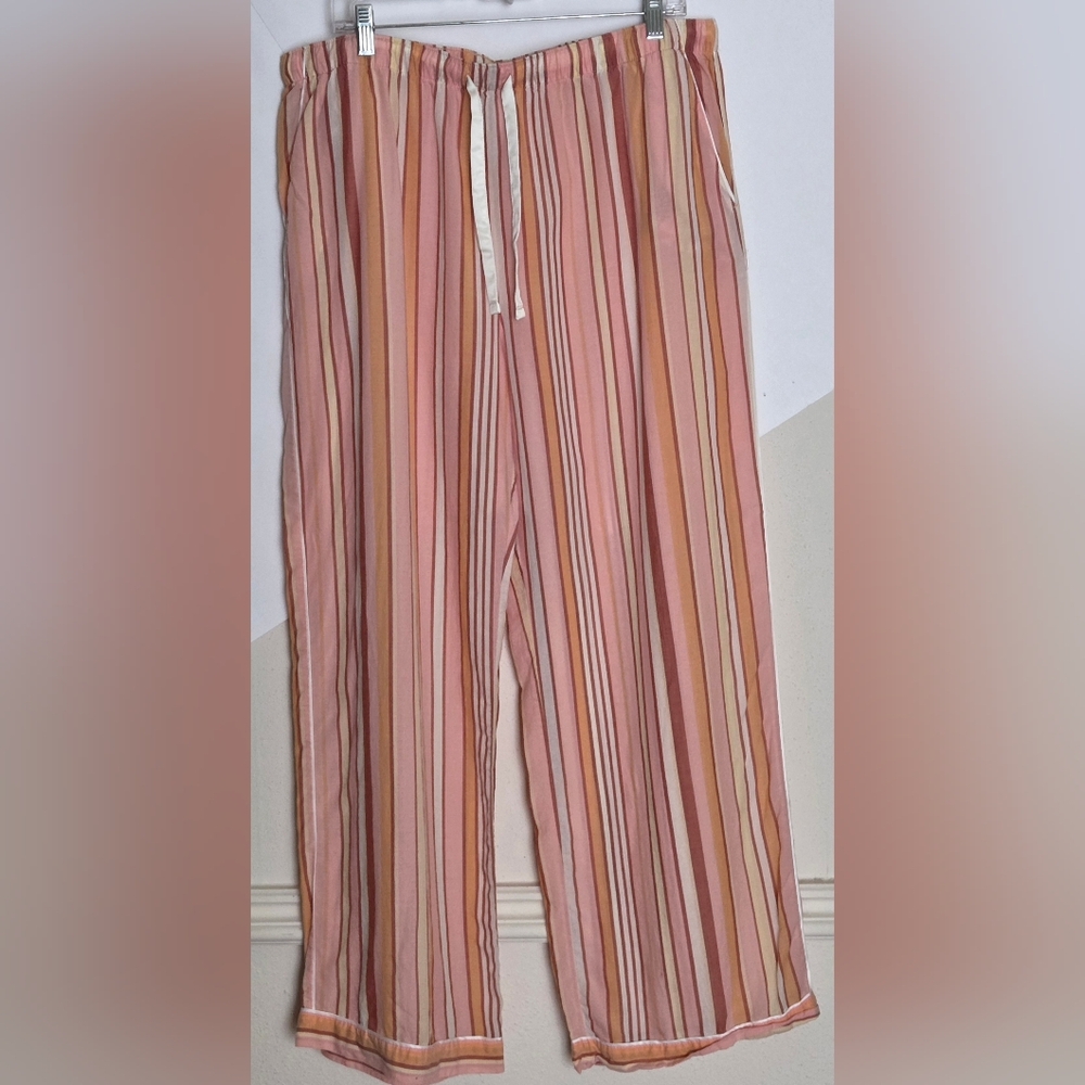 Striped Pink & Peach Pajama-Style Pants (Sz. XL)